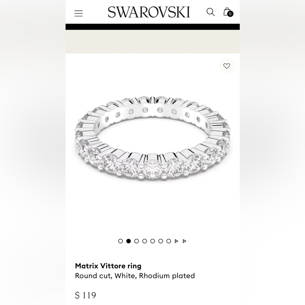 Genuine Swarovski Matrix Vittore Ring Size 6